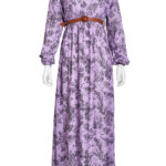 Dotted Floral Lavender Abaya ab839