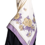 Floral Square Turkish Gauze Hijab – Lavender hi2664