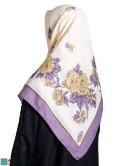 Floral Square Turkish Gauze Hijab – Lavender hi2664