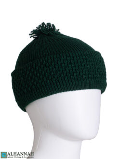 Forest-Green Textured Muslim Knit Cap me913 (1)