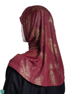 Golden-Feather 2-Piece Amira Hijab - Maroon hi2659