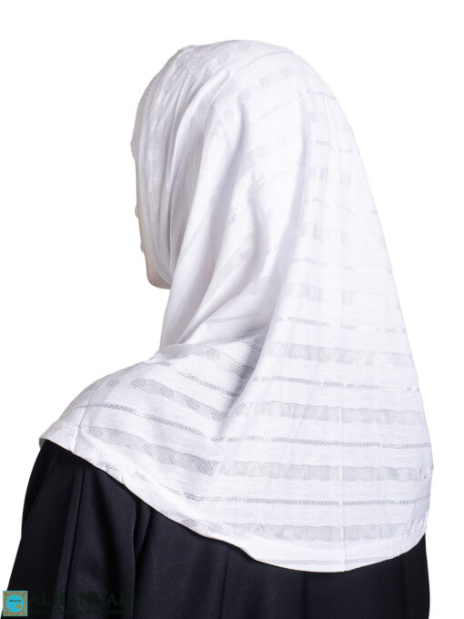 Jacquard Striped 2-Piece Amira Hijab - White