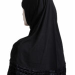 Arched-Lace 2-Piece Black Amira Hijab hi2670