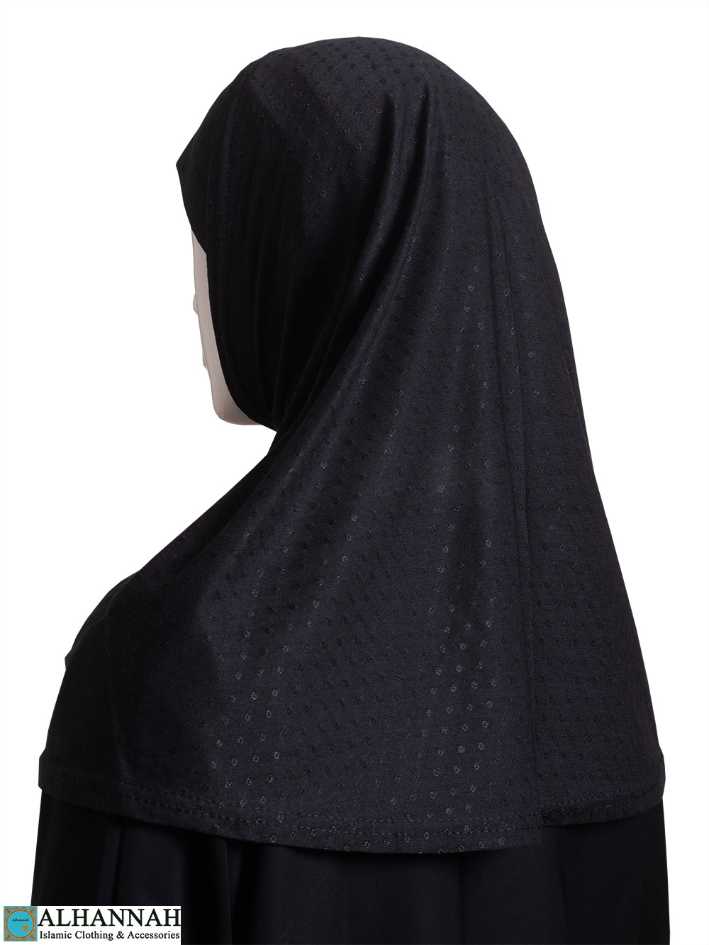 Jacquard Dotted 2-Piece Black Amira Hijab hi2672