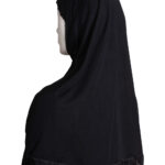 Lace Amira Hijab - Black - hi2585