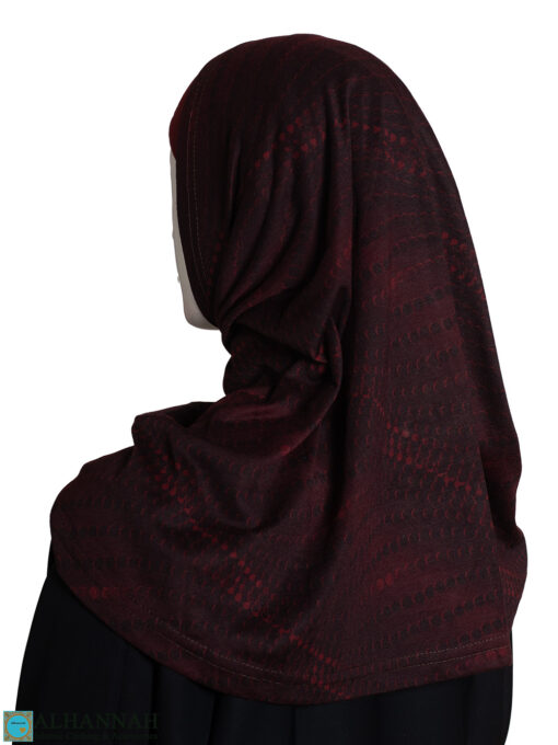 Maroon Print Amira Hijab hi2605