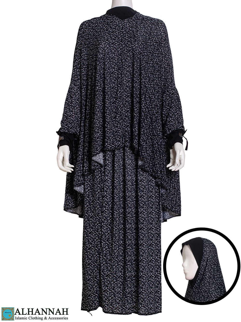 2 Piece Prayer Outfit - Charcoal Print - ps637