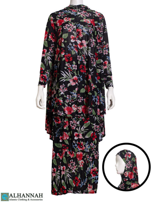 2 Piece Prayer Outfit - Red Floral Print - ps640