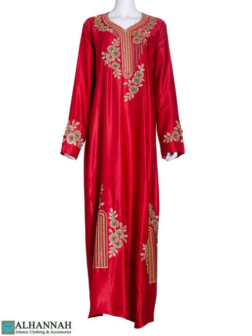 Abaya - Beaded Floral Design ab856