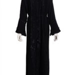 Black Abaya with Crystal Accents - ab847