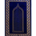Checked Mihrab Turkish Prayer Rug - Royal Blue