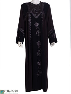 Embroidered Black Abaya ab874