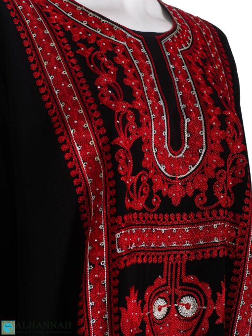 Embroidered Fellah Thobe - Red - Close up th812