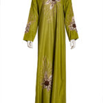 Embroidered Pull Over Abaya - Lime ab875