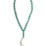 Green Silver-Toned Tasbih Prayer Beads ii1658