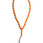 Orange Silver-Toned Tasbih Prayer Beads ii1654