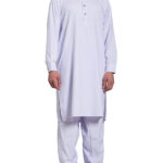 Men's Pakistani Style Salwar Kameez - Arctic White me924