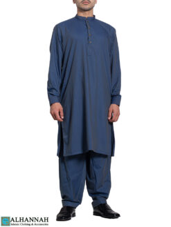 Men's Pakistani Style Salwar Kameez - French Blue me922