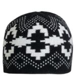 Patterned Turkish Kufi Hat - Black & White me934