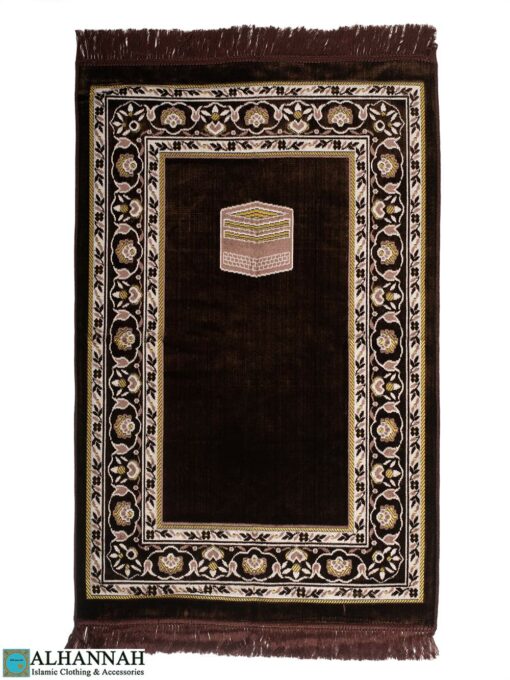 Turkish Prayer Rug Floral Mihrab Kaaba Motif - Chocolate ii1675