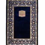 Turkish Prayer Rug Floral Mihrab Kaaba Motif - Navy ii1676