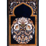 Turkish Prayer Rug with Lotus Motif - Navy ii1679