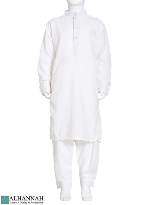 Boys Salwar Kameez with Embroidery White ch577