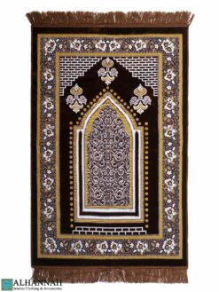 Floral Brick-Layer Turkish Prayer Rug - Brown ii1684