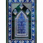 Floral Brick-Layer Turkish Prayer Rug - Green ii1685