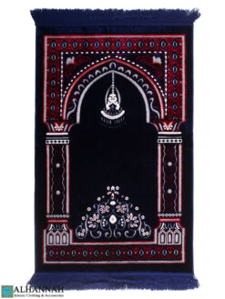 Metallic Threaded Mihrab Turkish Prayer Rug - Navy ii1689