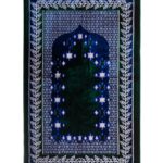 Metallic Threaded Vined Turkish Prayer Rug - Green ii1691