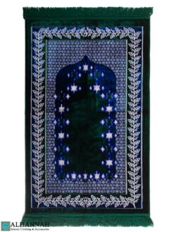 Metallic Threaded Vined Turkish Prayer Rug - Green ii1691