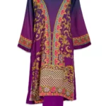 Imperial Purple Cotton Blend Salwar Kameez with Royal Lattice Motif SK1288