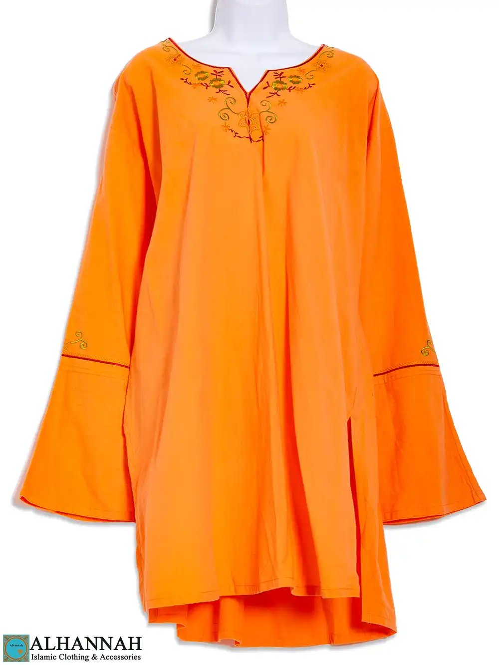 Lightweight Kurti in Tangerine with Vine Embroidery st651