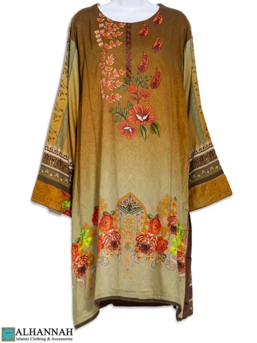Olive and Royal Gold Floral Embroidered Salwar Kameez SK1296_2