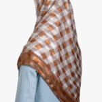 Caramel Checkered Charm Square Hijab hi2717