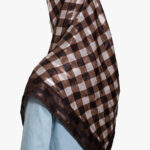 Chocolate Checkered Charm Square Hijab hi2718