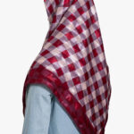 Crimson Checkered Charm Square Hijab hi2716