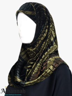 Forest Gleam Embossed Velvet Amira Hijab hi2766