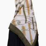 Golden Olive Abstract Square Hijab HI2759