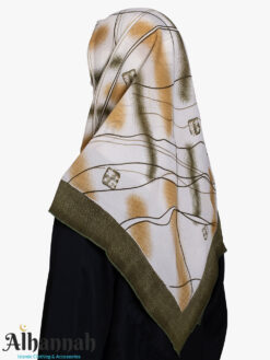 Golden Olive Abstract Square Hijab HI2759