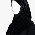 Onyx Wave Embossed Velvet Amira Hijab hi2767