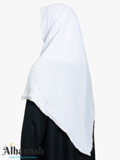 Oversized White Triangle Hijab hi2771
