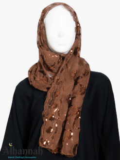 Sequined-Mocha-Tulle-Shayla-Hijab-hi2780