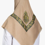 Tan Yemeni Shemagh with Olive Embroidery me1001