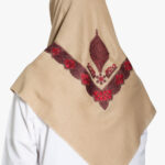Tan Yemeni Shemagh with Red Embroidery me1004