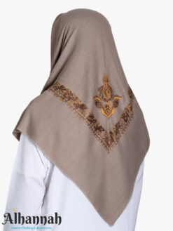 Taupe Yemeni Shemagh with Gold Embroidery me992