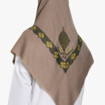 Taupe Yemeni Shemagh with Olive Embroidery me990