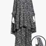 2 Piece Prayer Outfit in Black Floral Burst Print ps670