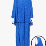 2 Piece Prayer Outfit in Blue Polka Dot Print ps671